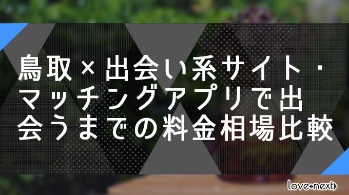 鳥取×出会い系サイト・マッチングアプリで出会うまでの料金相場比較